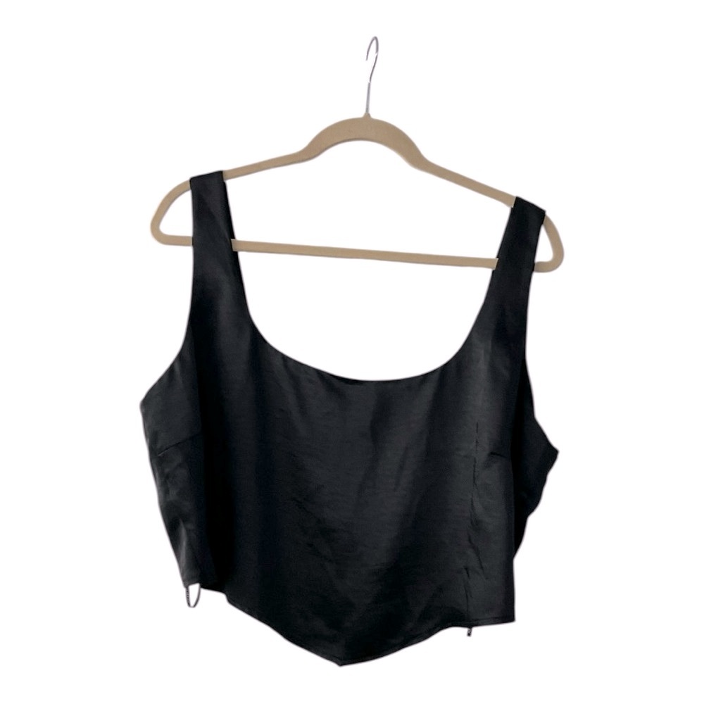 Forever 21 Black Asymmetrical Crop Tank Top